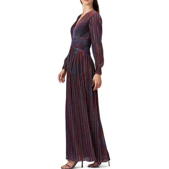 Jonathan Simkhai Rainbow Metallic Stripe Gown Size 4 Evening Formal - Picture 2 of 9